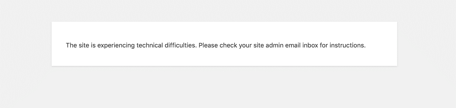The Site Is Experiencing Technical Difficulties Error Resolved